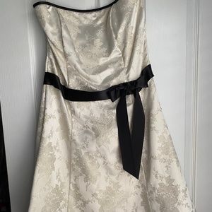 Jessica McClintock Satin Strapless Cocktail Dress